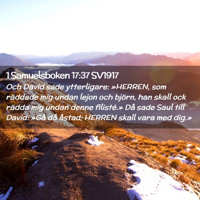 Picture 02 - 1 Samuelsboken 17:37 SV1917 - Och David sade ytterligare: »HERREN, som - Bible Verse Picture