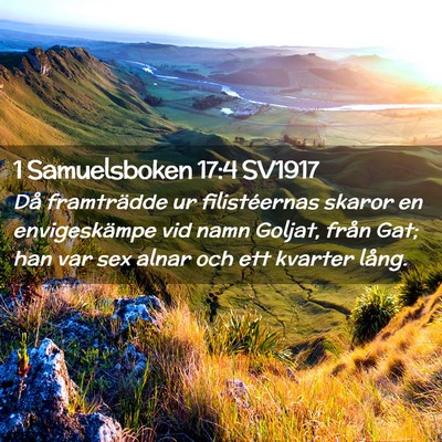 Picture 02 - 1 Samuelsboken 17:4 SV1917 - Då framträdde ur filistéernas skaror en - Bible Verse Picture