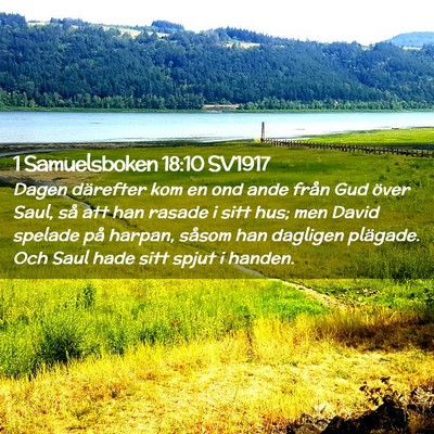 Picture 02 - 1 Samuelsboken 18:10 SV1917 - Dagen därefter kom en ond ande från Gud över - Bible Verse Picture