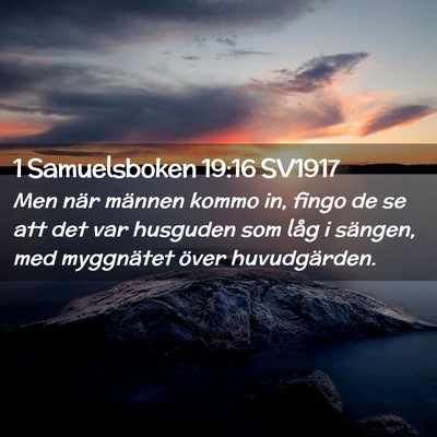 Picture 02 - 1 Samuelsboken 19:16 SV1917 - Men när männen kommo in, fingo de se att det - Bible Verse Picture