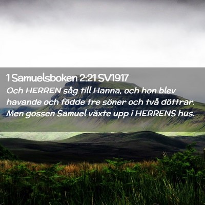Picture 02 - 1 Samuelsboken 2:21 SV1917 - Och HERREN såg till Hanna, och hon blev havande - Bible Verse Picture