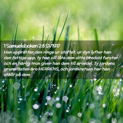 Picture 02 - 1 Samuelsboken 2:8 SV1917 - Han upprättar den ringe ur stoftet, ur dyn - Bible Verse Picture