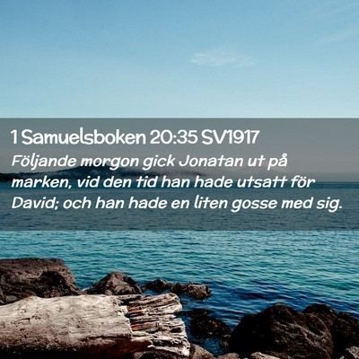 Picture 02 - 1 Samuelsboken 20:35 SV1917 - Följande morgon gick Jonatan ut på marken, vid - Bible Verse Picture