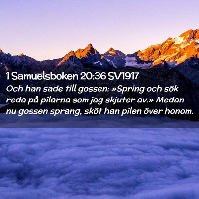 Picture 02 - 1 Samuelsboken 20:36 SV1917 - Och han sade till gossen: »Spring och sök reda - Bible Verse Picture