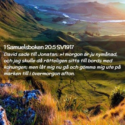 Picture 02 - 1 Samuelsboken 20:5 SV1917 - David sade till Jonatan: »I morgon är ju - Bible Verse Picture