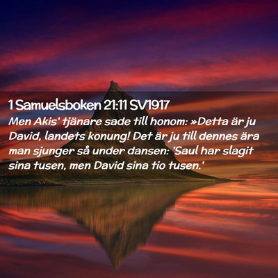 Picture 02 - 1 Samuelsboken 21:11 SV1917 - Men Akis' tjänare sade till honom: »Detta är - Bible Verse Picture