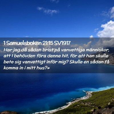 Picture 02 - 1 Samuelsboken 21:15 SV1917 - Har jag då sådan brist på vanvettiga - Bible Verse Picture