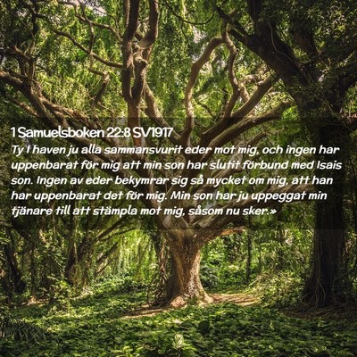 Picture 02 - 1 Samuelsboken 22:8 SV1917 - Ty I haven ju alla sammansvurit eder mot mig, och - Bible Verse Picture
