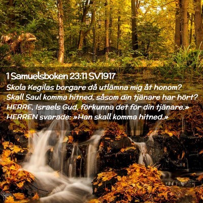 Picture 02 - 1 Samuelsboken 23:11 SV1917 - Skola Kegilas borgare då utlämna mig åt honom? - Bible Verse Picture