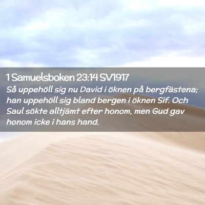 Picture 02 - 1 Samuelsboken 23:14 SV1917 - Så uppehöll sig nu David i öknen på - Bible Verse Picture