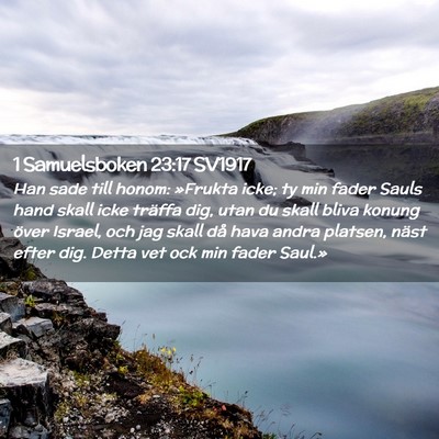 Picture 02 - 1 Samuelsboken 23:17 SV1917 - Han sade till honom: »Frukta icke; ty min fader - Bible Verse Picture