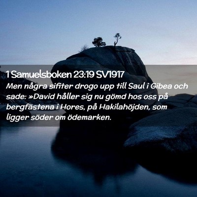 Picture 02 - 1 Samuelsboken 23:19 SV1917 - Men några sifiter drogo upp till Saul i Gibea - Bible Verse Picture