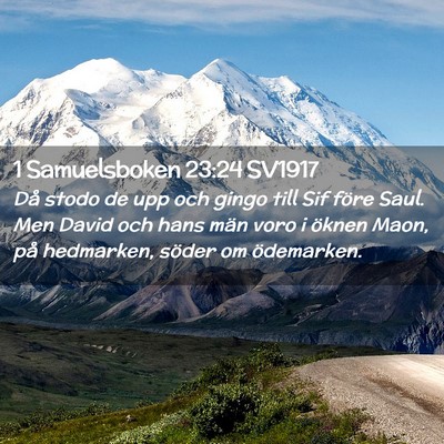 Picture 02 - 1 Samuelsboken 23:24 SV1917 - Då stodo de upp och gingo till Sif före Saul. - Bible Verse Picture