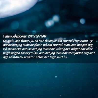 Picture 02 - 1 Samuelsboken 24:12 SV1917 - Se själv, min fader, ja, se här fliken av din - Bible Verse Picture