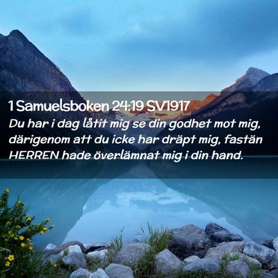 Picture 02 - 1 Samuelsboken 24:19 SV1917 - Du har i dag låtit mig se din godhet mot mig, - Bible Verse Picture