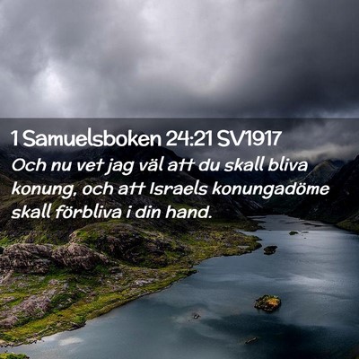 Picture 02 - 1 Samuelsboken 24:21 SV1917 - Och nu vet jag väl att du skall bliva konung, - Bible Verse Picture