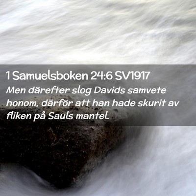 Picture 02 - 1 Samuelsboken 24:6 SV1917 - Men därefter slog Davids samvete honom, därför - Bible Verse Picture