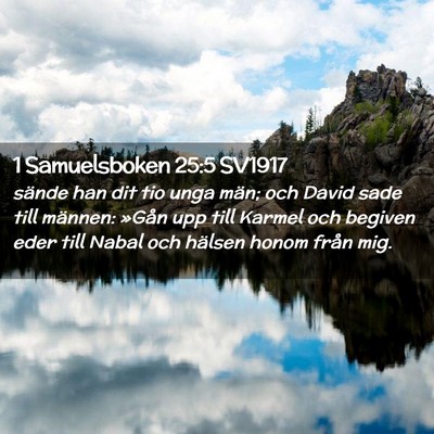Picture 02 - 1 Samuelsboken 25:5 SV1917 - sände han dit tio unga män; och David sade till - Bible Verse Picture