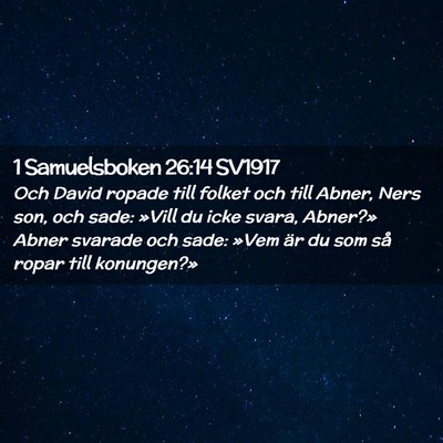 Picture 02 - 1 Samuelsboken 26:14 SV1917 - Och David ropade till folket och till Abner, Ners - Bible Verse Picture