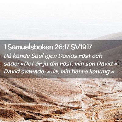 Picture 02 - 1 Samuelsboken 26:17 SV1917 - Då kände Saul igen Davids röst och sade: »Det - Bible Verse Picture
