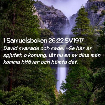 Picture 02 - 1 Samuelsboken 26:22 SV1917 - David svarade och sade: »Se här är spjutet, o - Bible Verse Picture