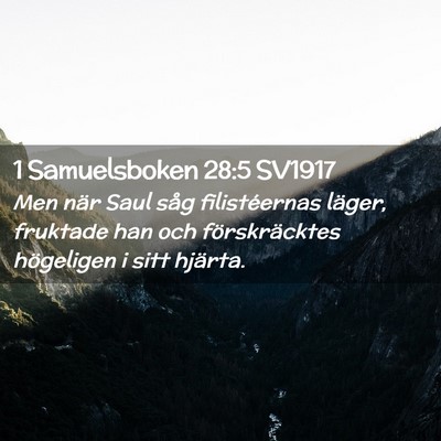 Picture 02 - 1 Samuelsboken 28:5 SV1917 - Men när Saul såg filistéernas läger, fruktade - Bible Verse Picture