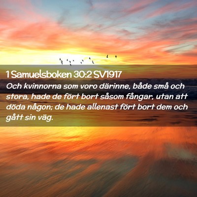 Picture 02 - 1 Samuelsboken 30:2 SV1917 - Och kvinnorna som voro därinne, både små och - Bible Verse Picture