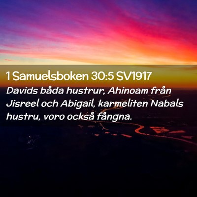Picture 02 - 1 Samuelsboken 30:5 SV1917 - Davids båda hustrur, Ahinoam från Jisreel och - Bible Verse Picture