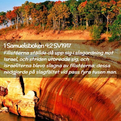 Picture 02 - 1 Samuelsboken 4:2 SV1917 - Filistéerna ställde då upp sig i slagordning - Bible Verse Picture