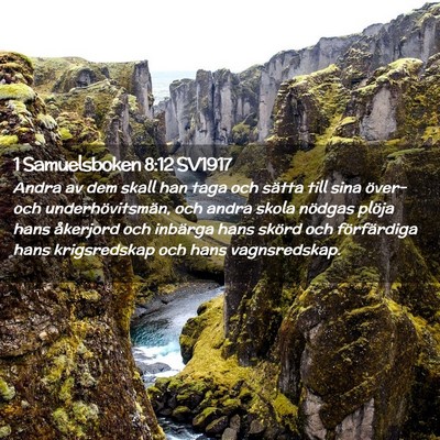 Picture 02 - 1 Samuelsboken 8:12 SV1917 - Andra av dem skall han taga och sätta till sina - Bible Verse Picture