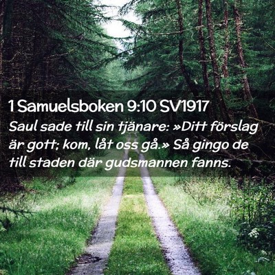 Picture 02 - 1 Samuelsboken 9:10 SV1917 - Saul sade till sin tjänare: »Ditt förslag är - Bible Verse Picture