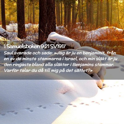 Picture 02 - 1 Samuelsboken 9:21 SV1917 - Saul svarade och sade: »Jag är ju en - Bible Verse Picture