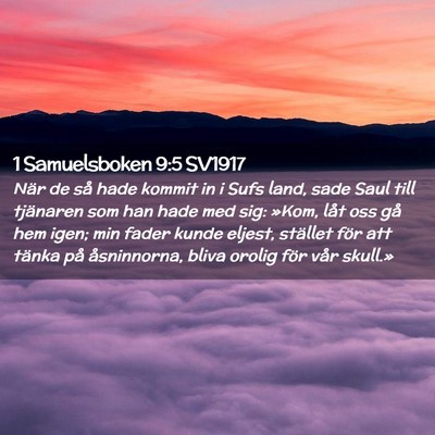 Picture 02 - 1 Samuelsboken 9:5 SV1917 - När de så hade kommit in i Sufs land, sade Saul - Bible Verse Picture