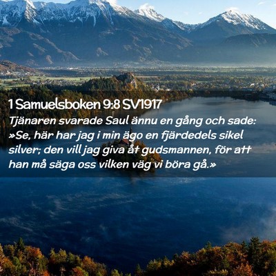Picture 02 - 1 Samuelsboken 9:8 SV1917 - Tjänaren svarade Saul ännu en gång och sade: - Bible Verse Picture