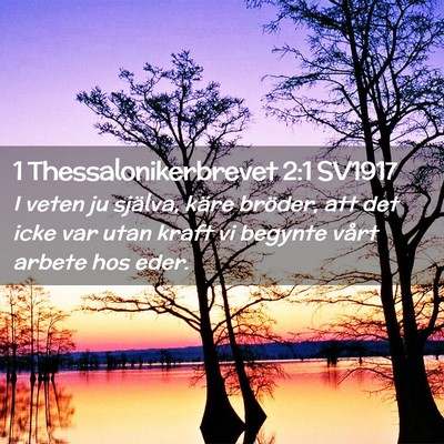 Picture 02 - 1 Thessalonikerbrevet 2:1 SV1917 - I veten ju själva, käre bröder, att det icke - Bible Verse Picture