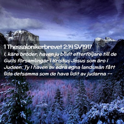 Picture 02 - 1 Thessalonikerbrevet 2:14 SV1917 - I, käre bröder, haven ju blivit efterföljare - Bible Verse Picture
