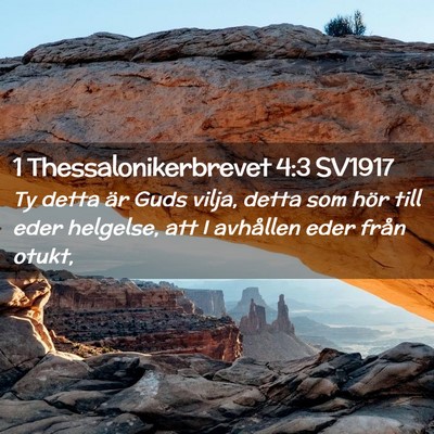 Picture 02 - 1 Thessalonikerbrevet 4:3 SV1917 - Ty detta är Guds vilja, detta som hör till eder - Bible Verse Picture