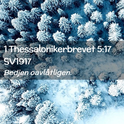 Picture 02 - 1 Thessalonikerbrevet 5:17 SV1917 - Bedjen - Bible Verse Picture