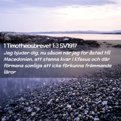 Picture 02 - 1 Timotheosbrevet 1:3 SV1917 - Jag bjuder dig, nu såsom när jag for åstad - Bible Verse Picture