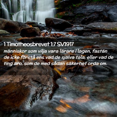 Picture 02 - 1 Timotheosbrevet 1:7 SV1917 - människor som vilja vara lärare i lagen, - Bible Verse Picture