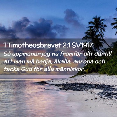 Picture 02 - 1 Timotheosbrevet 2:1 SV1917 - Så uppmanar jag nu framför allt därtill att - Bible Verse Picture
