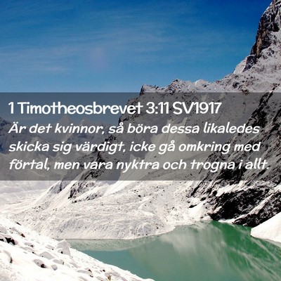 Picture 02 - 1 Timotheosbrevet 3:11 SV1917 - Är det kvinnor, så böra dessa likaledes skicka - Bible Verse Picture