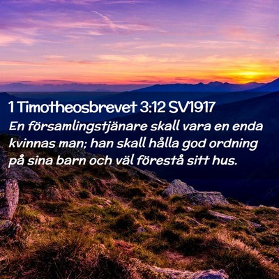 Picture 02 - 1 Timotheosbrevet 3:12 SV1917 - En församlingstjänare skall vara en enda - Bible Verse Picture