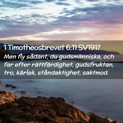 Picture 02 - 1 Timotheosbrevet 6:11 SV1917 - Men fly sådant, du gudsmänniska, och far efter - Bible Verse Picture