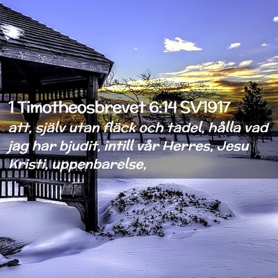 Picture 02 - 1 Timotheosbrevet 6:14 SV1917 - att, själv utan fläck och tadel, hålla vad jag - Bible Verse Picture