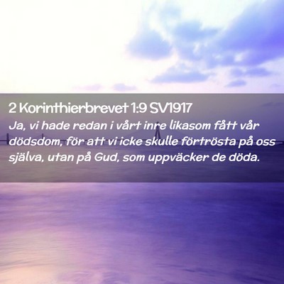 Picture 02 - 2 Korinthierbrevet 1:9 SV1917 - Ja, vi hade redan i vårt inre likasom fått vår - Bible Verse Picture