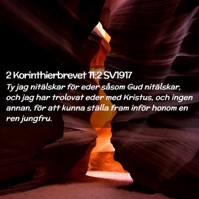 Picture 02 - 2 Korinthierbrevet 11:2 SV1917 - Ty jag nitälskar för eder såsom Gud - Bible Verse Picture