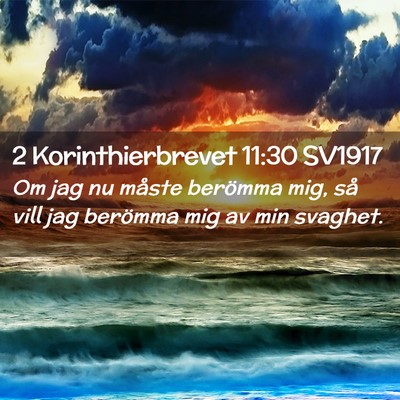 Picture 02 - 2 Korinthierbrevet 11:30 SV1917 - Om jag nu måste berömma mig, så vill jag - Bible Verse Picture