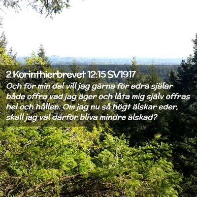 Picture 02 - 2 Korinthierbrevet 12:15 SV1917 - Och för min del vill jag gärna för edra - Bible Verse Picture