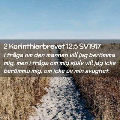 Picture 02 - 2 Korinthierbrevet 12:5 SV1917 - I fråga om den mannen vill jag berömma mig, men - Bible Verse Picture